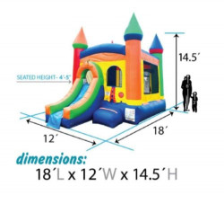 rainbo20dimen 1674697626 Rainbow Bounce House with Water Slide