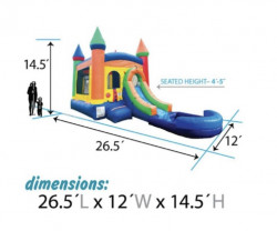 rainbow20combo20dimension 1674697626 Rainbow Bounce House with Water Slide